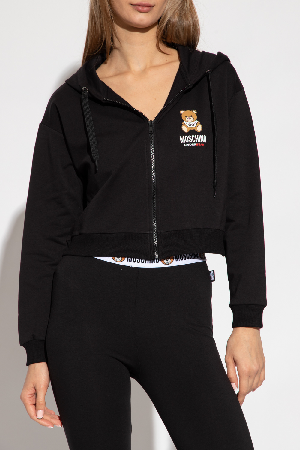 Moschino crop online hoodie